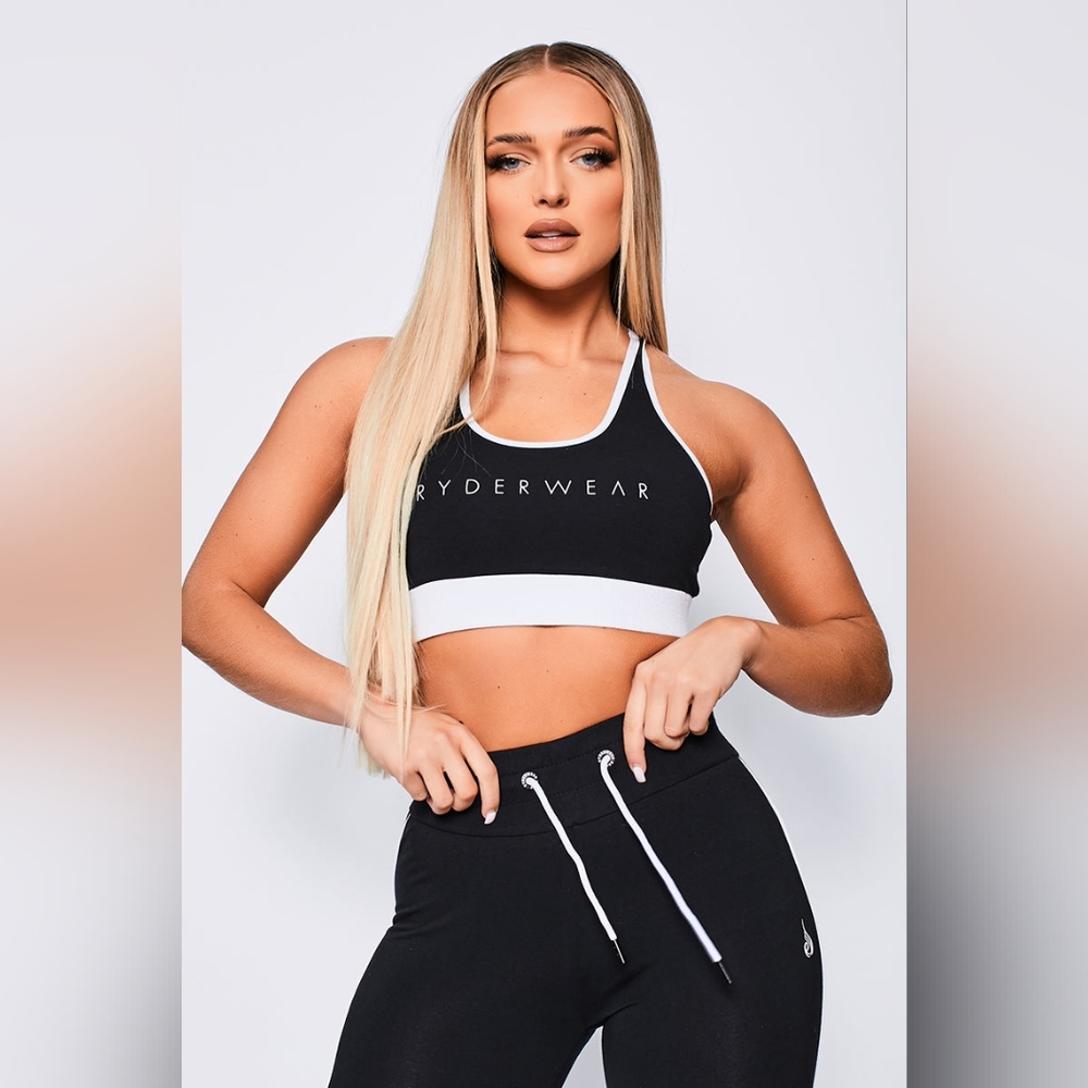 Ryderwear Track Sports Bra Black & White Small